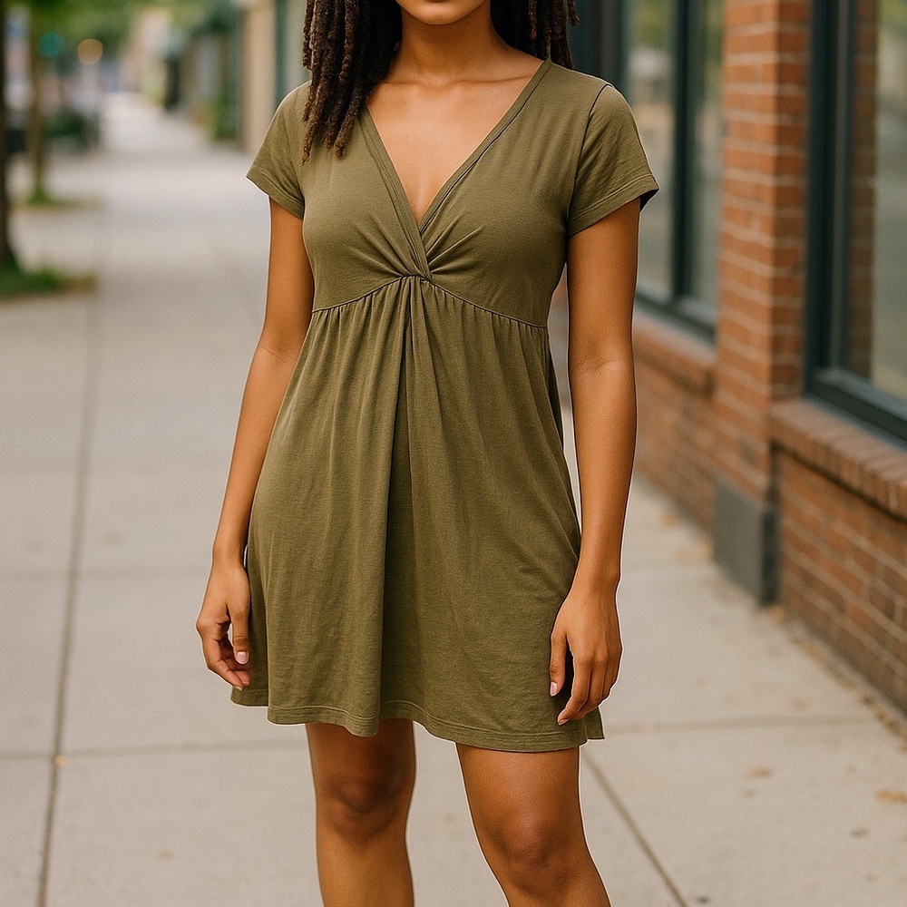 Joe Fresh Olive Green Midi Dress